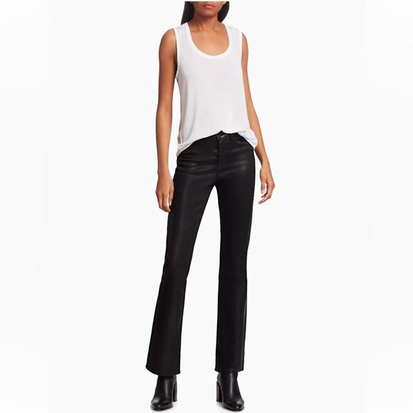 L'AGENCE  Oriana High-Rise Straight-Leg Coated Jeans - Picture 2 of 12